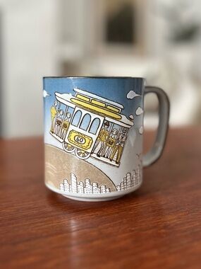 Vintage Otagiri Hand-Painted San Francisco Cable Car Mug